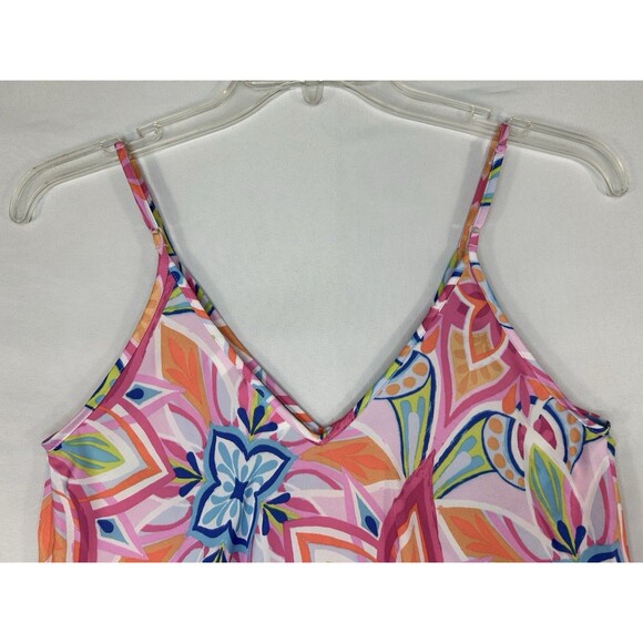 Van Winkle & Co Maxi Dress Side Seam Tropical Floral Beach Bright Colorful Sz S - Picture 5 of 9